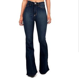 Bell Bottom High Waist Fitted Denim Jeans